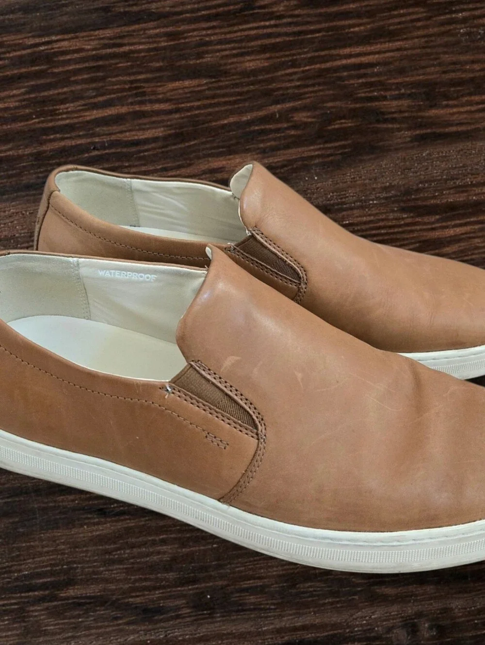 Sorel Caribou Mod Slip-On Leather Sneakers tan/brown waterproof leather Sz 12
